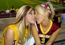 Brunette and blonde